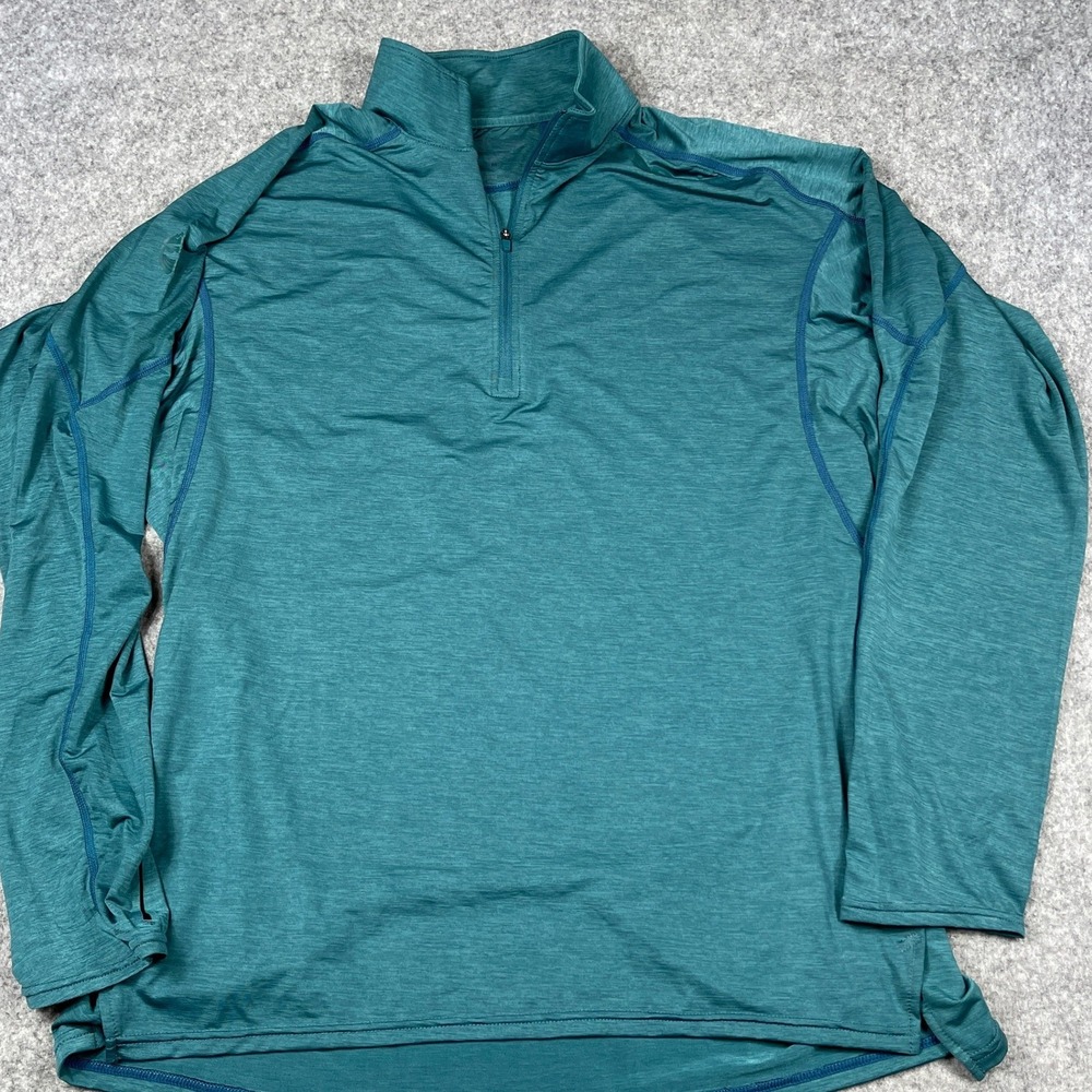 NRS H2Core Silkweight Quarter Zip Performance Shirt Teal Mens M UPF 50+